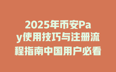 2025年币安Pay使用技巧与注册流程指南中国用户必看 一