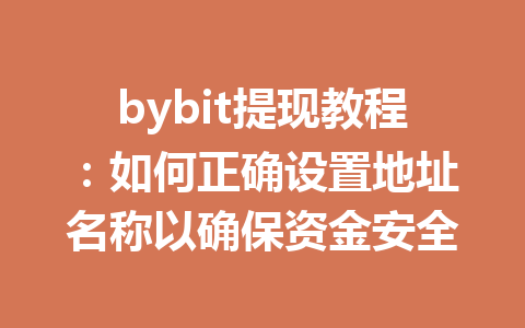 bybit提现教程：如何正确设置地址名称以确保资金安全 一
